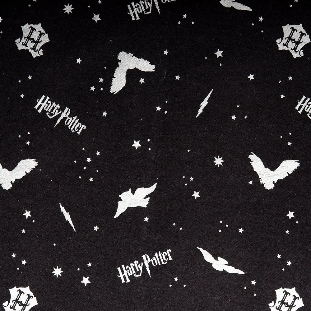 Licensed Flannelette Print - Harry Potter - Logo - Black