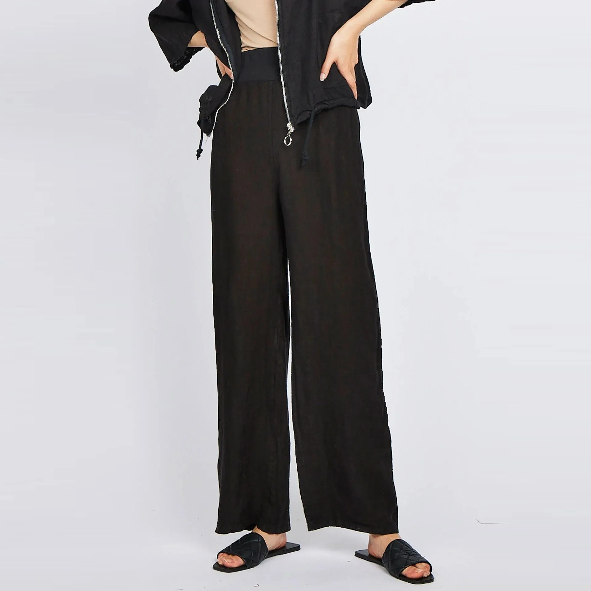 Linen Comfort Pant (Black)