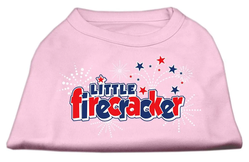 Little Firecracker Screen Print Shirts Light Pink XS (8)