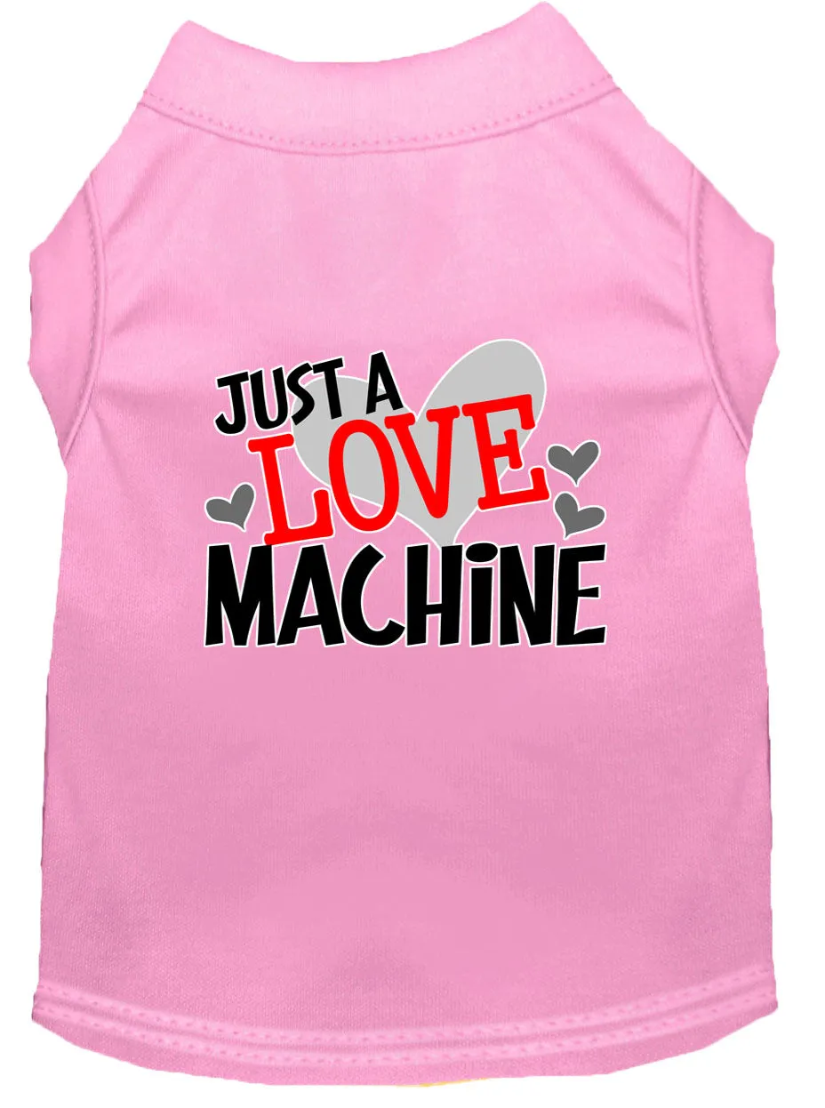 Love Machine Screen Print Dog Shirt Light Pink Xs