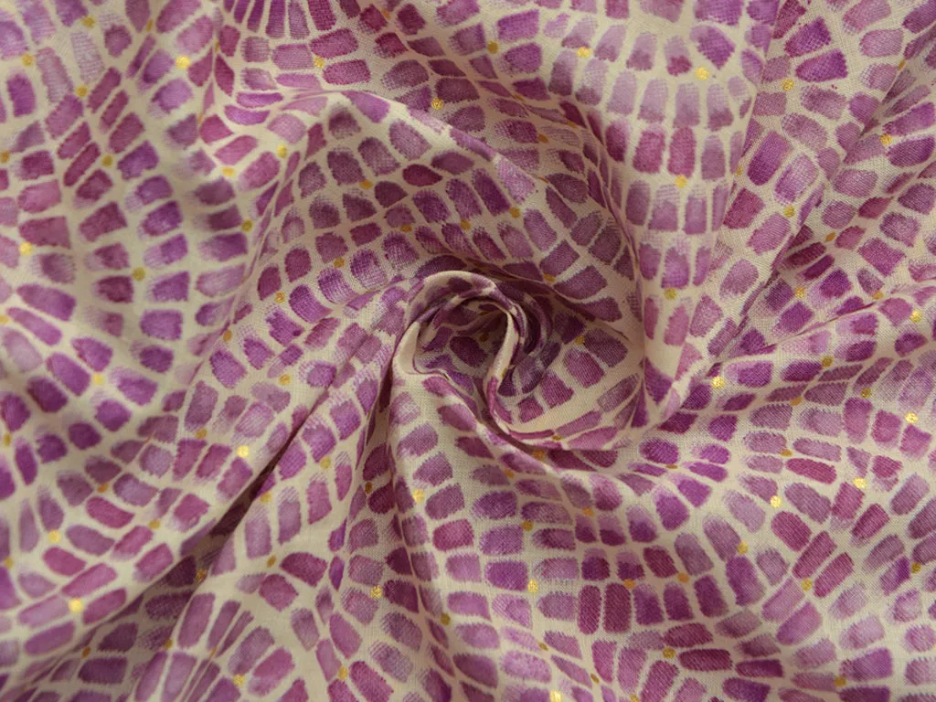 Magenta Waves Pure Mul Mul Cotton Fabric