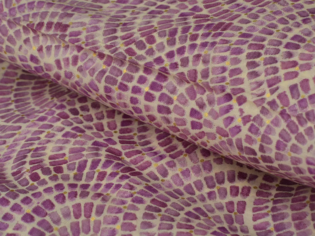 Magenta Waves Pure Mul Mul Cotton Fabric