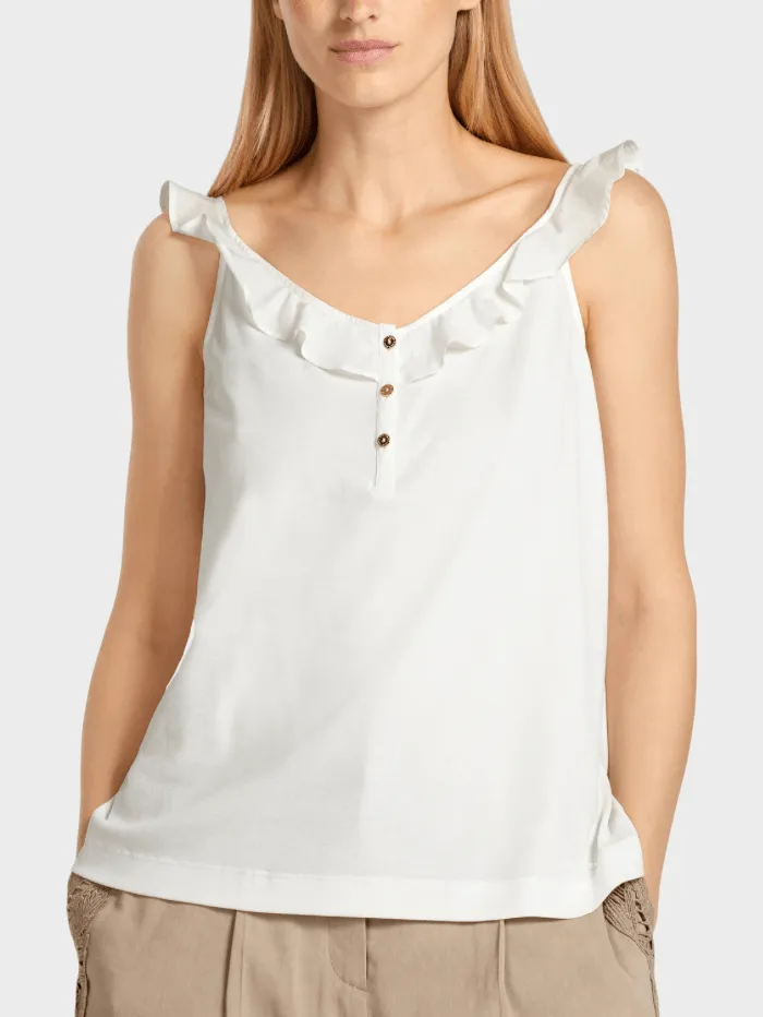 Marc Cain Collections Frill Top Off White UC 61.20 J14 COL 110