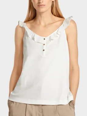 Marc Cain Collections Frill Top Off White UC 61.20 J14 COL 110