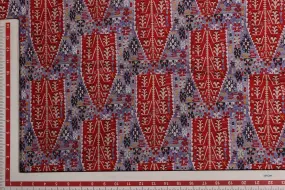 Mauve, Red Traditional Digital Printed Fabric