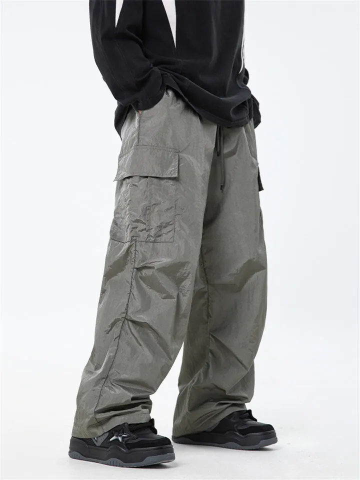 Men's Silky Textured Comfort Drawstring Cargo Pants