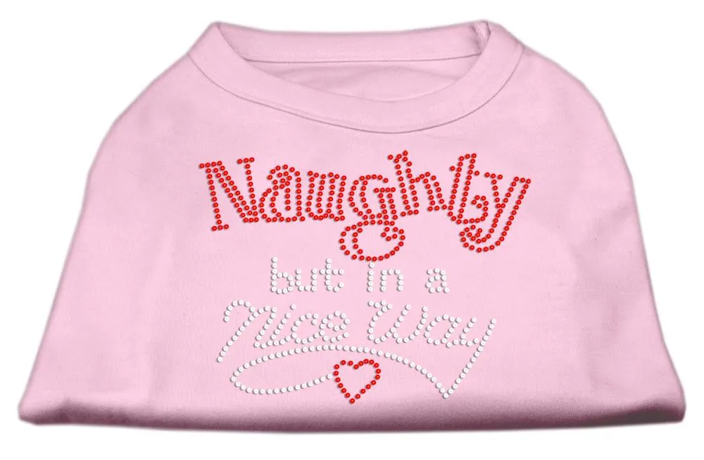 Naughty But Nice Rhinestone Shirts Light Pink S (10)