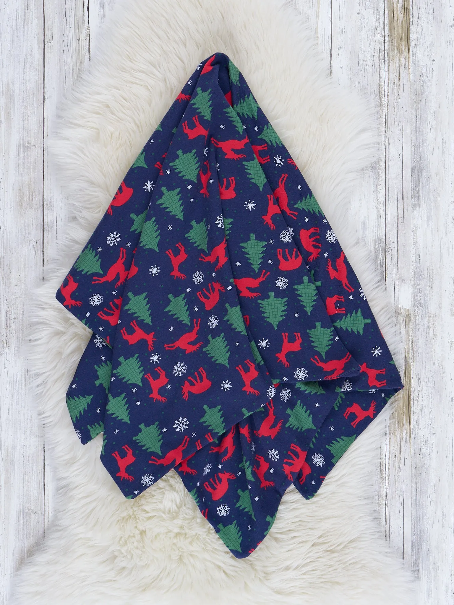 Navy Holiday Forest Blanket