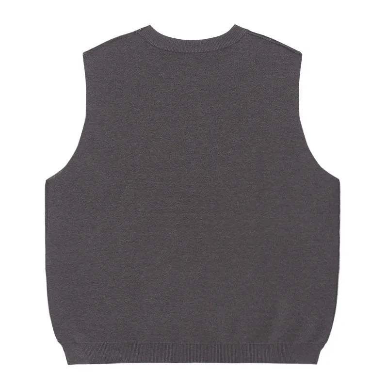 Off The Label side slit logo vest steel grey