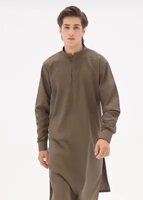 Olive Green Kurta Trouser/Shalwar - Men