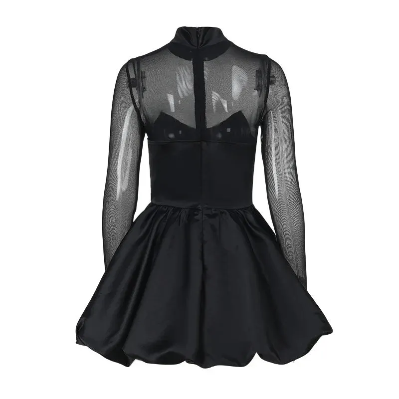 Olivia Sheer A-Line Mini Dress