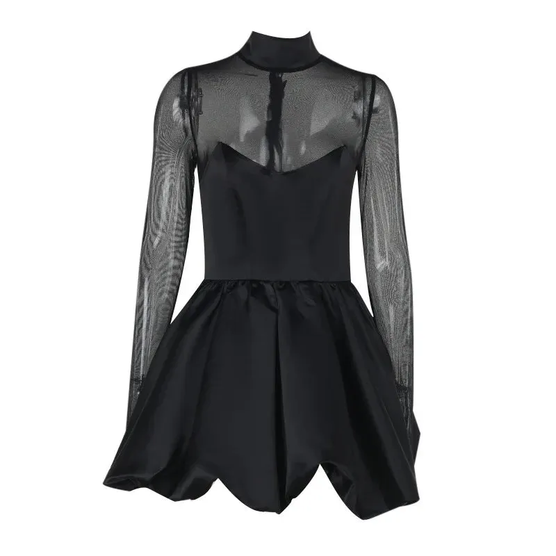 Olivia Sheer A-Line Mini Dress