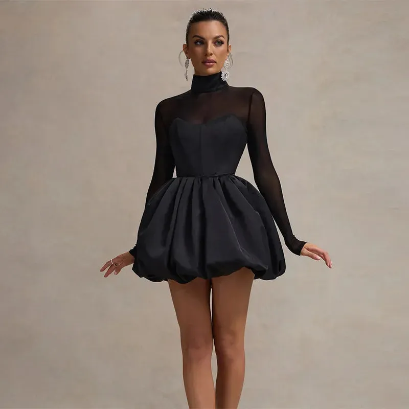 Olivia Sheer A-Line Mini Dress