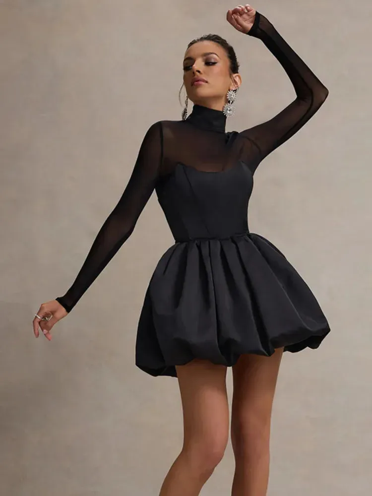 Olivia Sheer A-Line Mini Dress