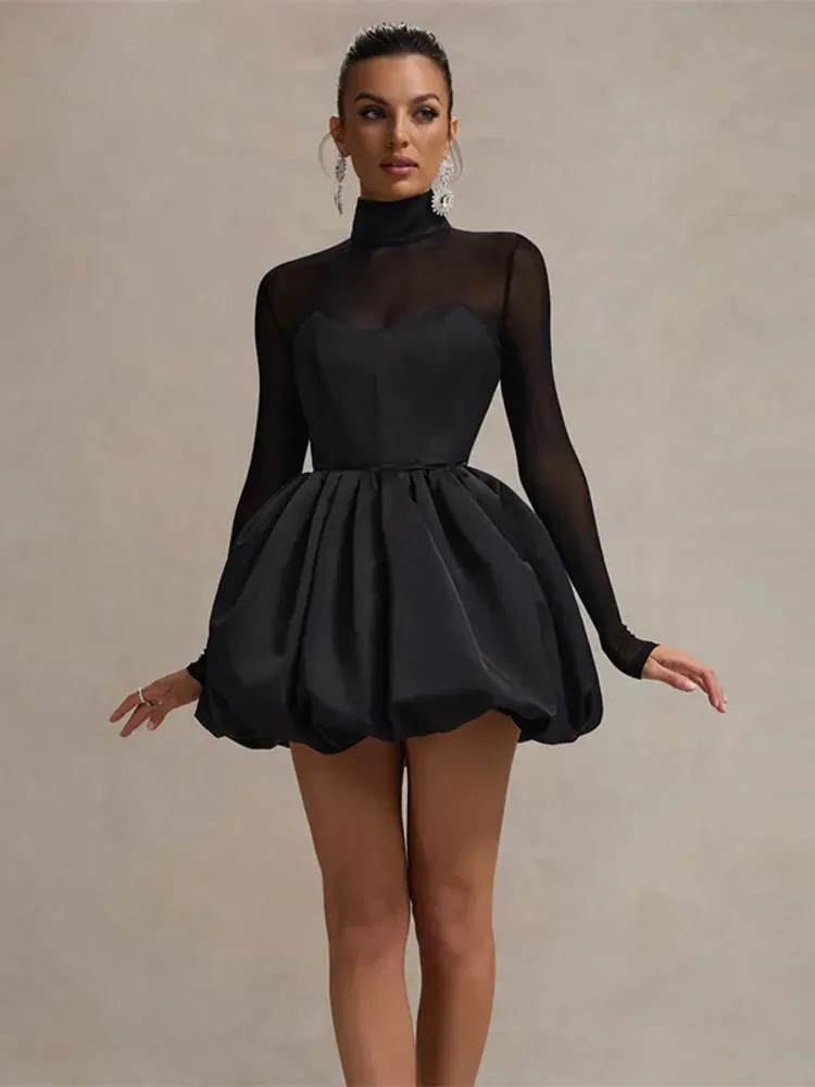 Olivia Sheer A-Line Mini Dress