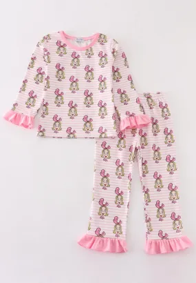 Pink Cindy Lou Who Striped Girls Pajamas