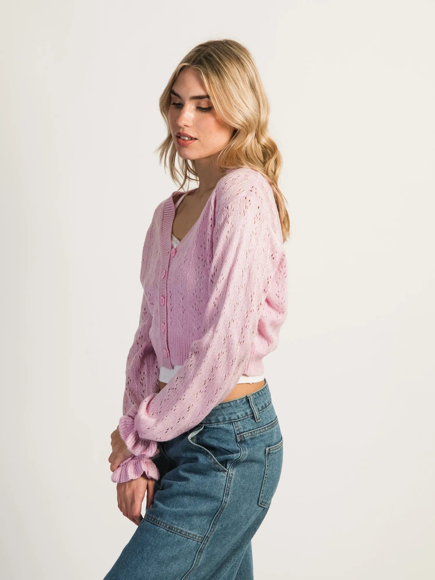 PRINCESS POLLY LYRIC CROPPED CARDIGAN