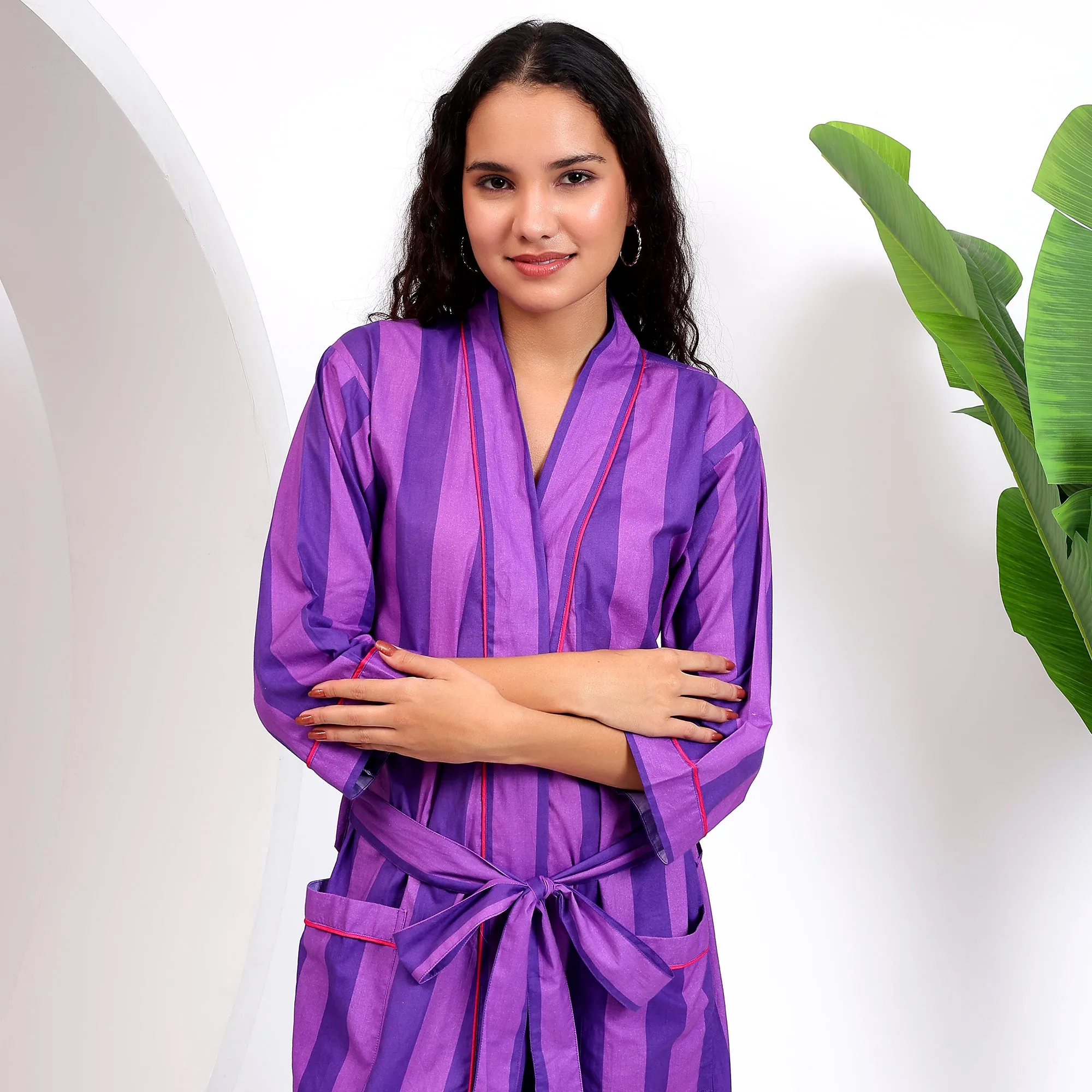 Purple Kimono Robes for Loungewear | Elegant & Comfortable