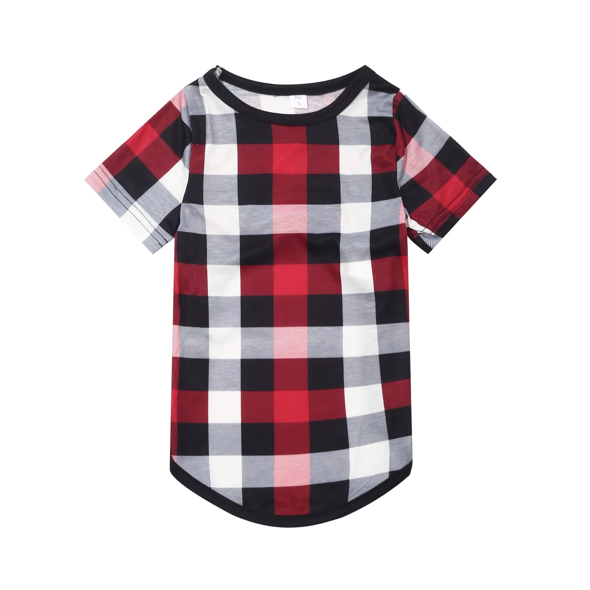 "2024 Family Christmas" Letter Print Red & Black & Grey & White Plaid Family Matching Pajamas