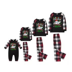 "Famliy Christmas Cruise 2024" Red&Black&White Plaid  Matching Pajamas