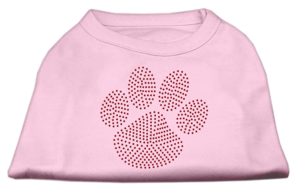 Red Paw Rhinestud Shirts Light Pink XXXL(20)