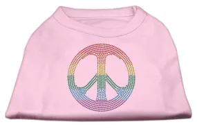 Rhinestone Rainbow Peace Sign Shirts Light Pink S (10)