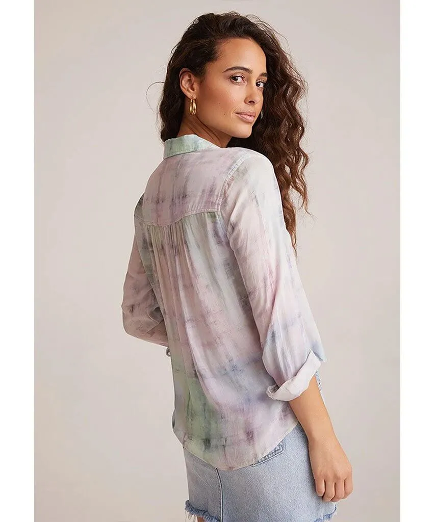 Rounded Hem Pastel Button Down