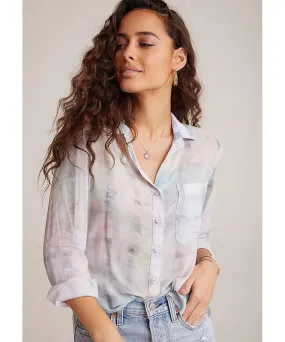 Rounded Hem Pastel Button Down