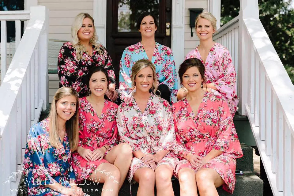 Sale! Bridesmaid Robes -Floral Robes -Getting Ready Robes -Bridal Party Robes  -Kimono Robe***Discount for Multi Orders, Please message us**