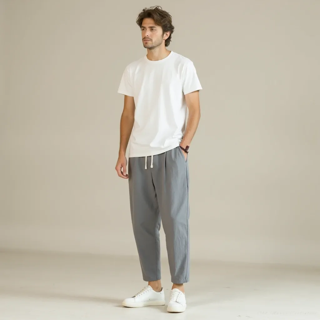 Santorini Linen-Cotton Pantalon