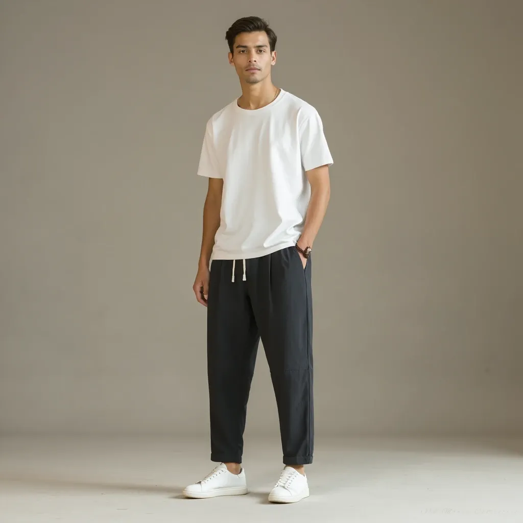 Santorini Linen-Cotton Pantalon