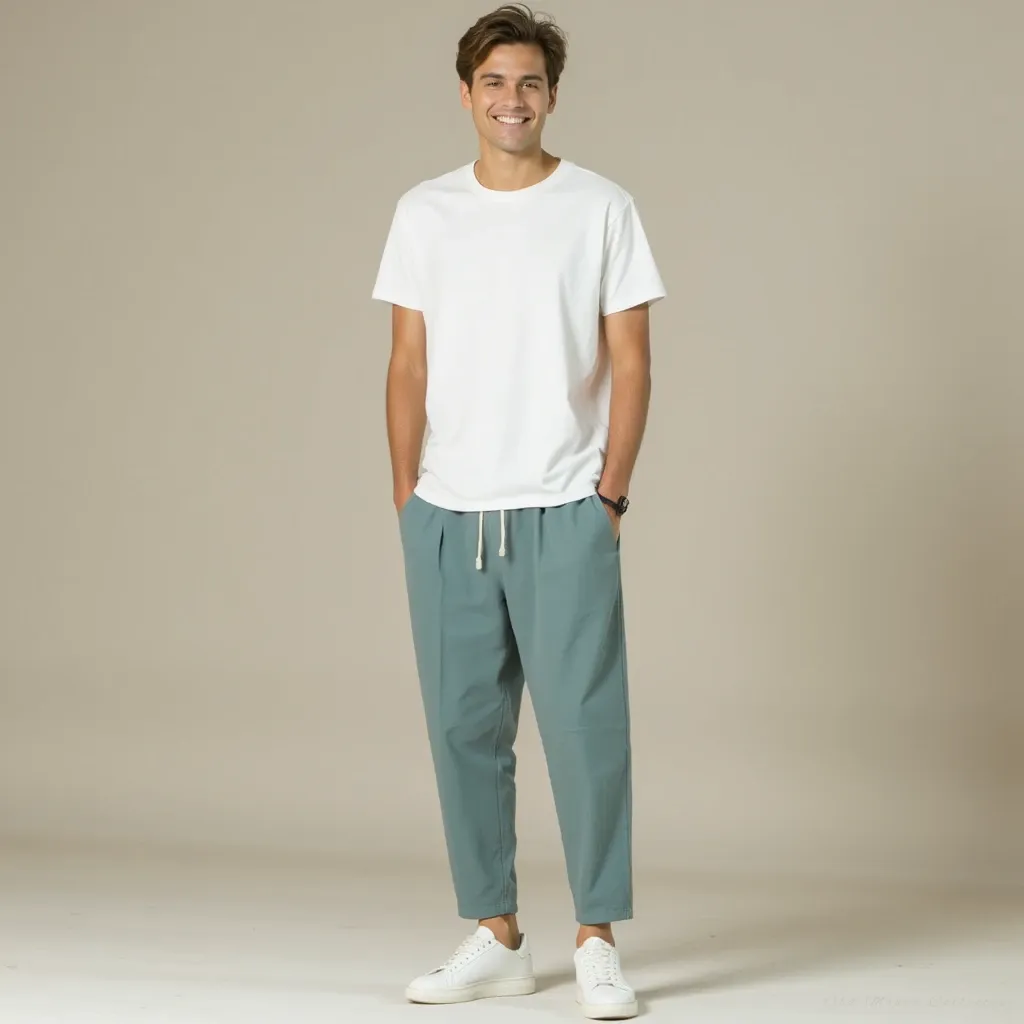 Santorini Linen-Cotton Pantalon