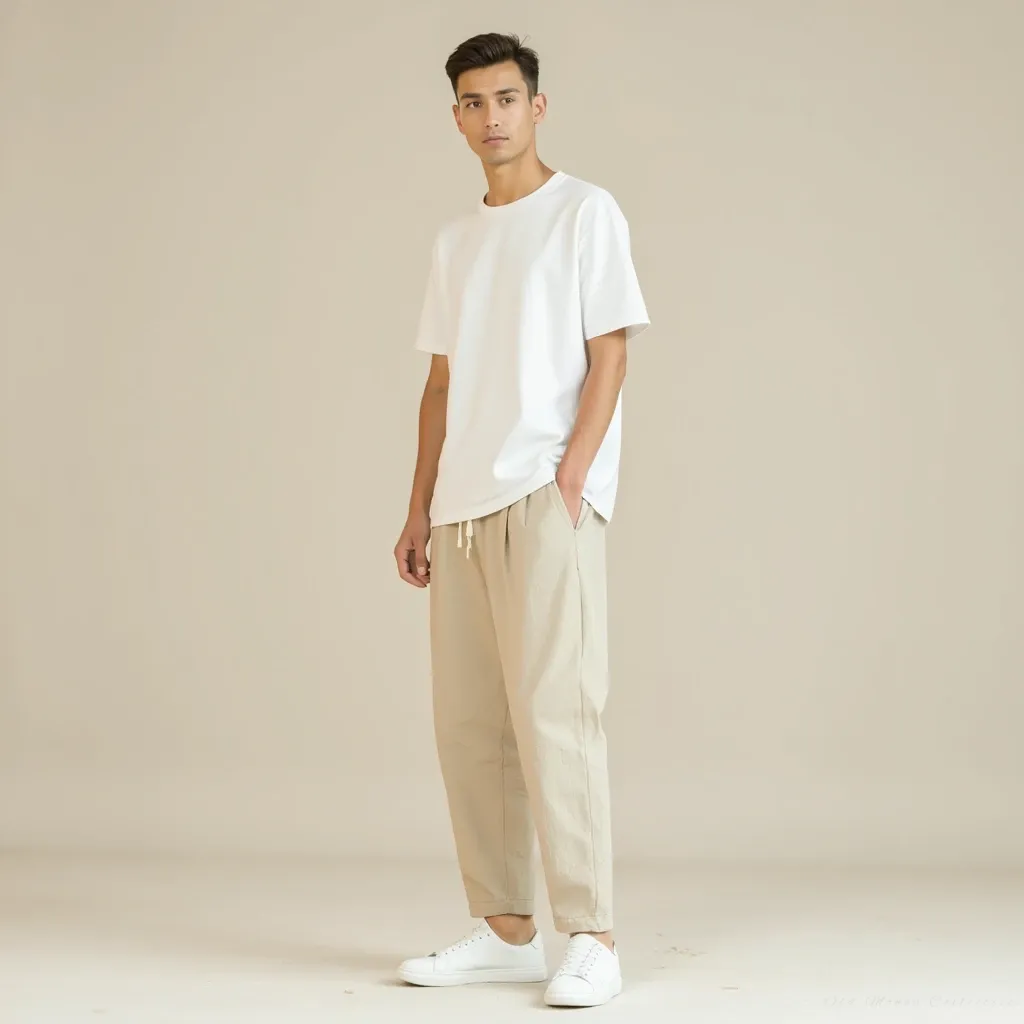 Santorini Linen-Cotton Pantalon