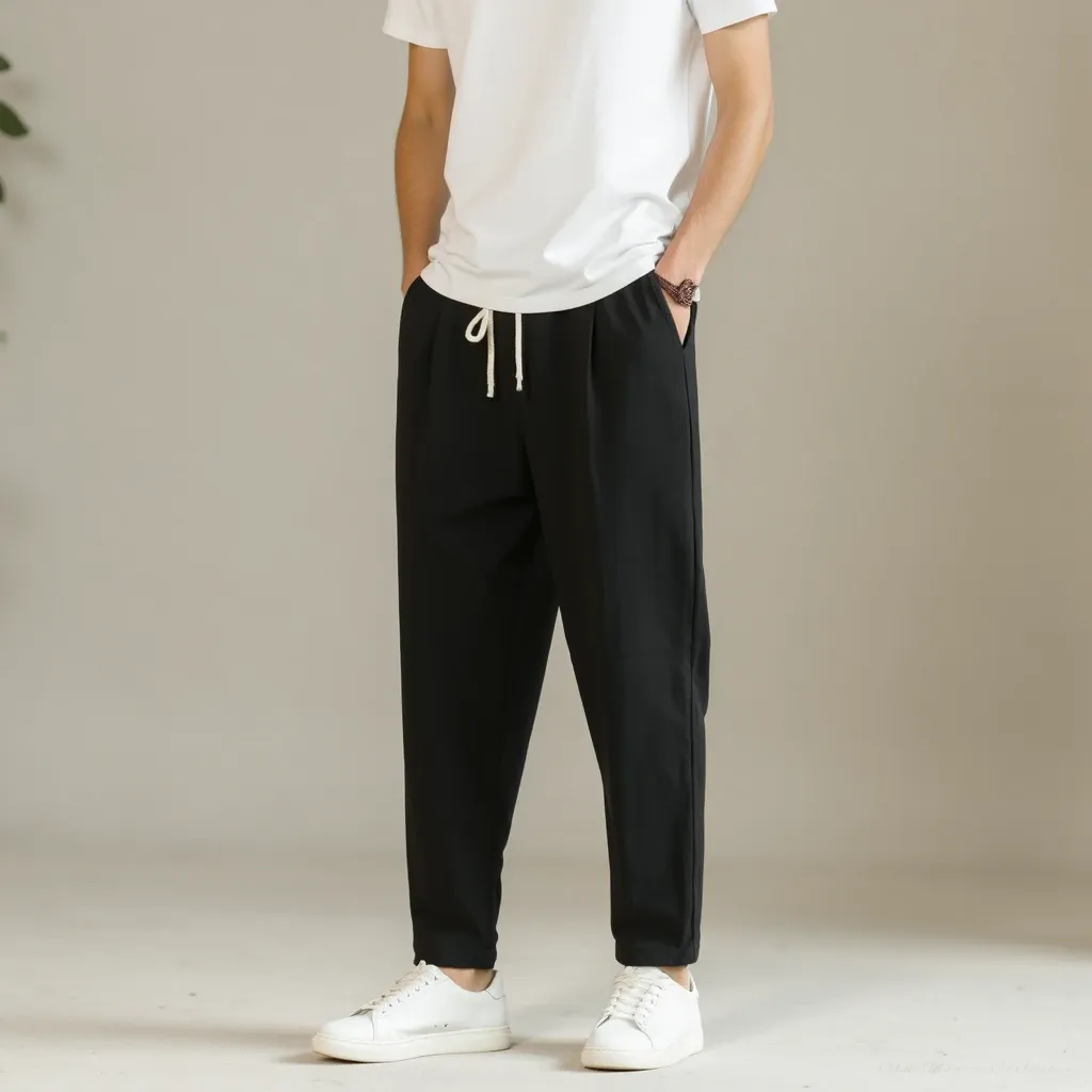 Santorini Linen-Cotton Pantalon