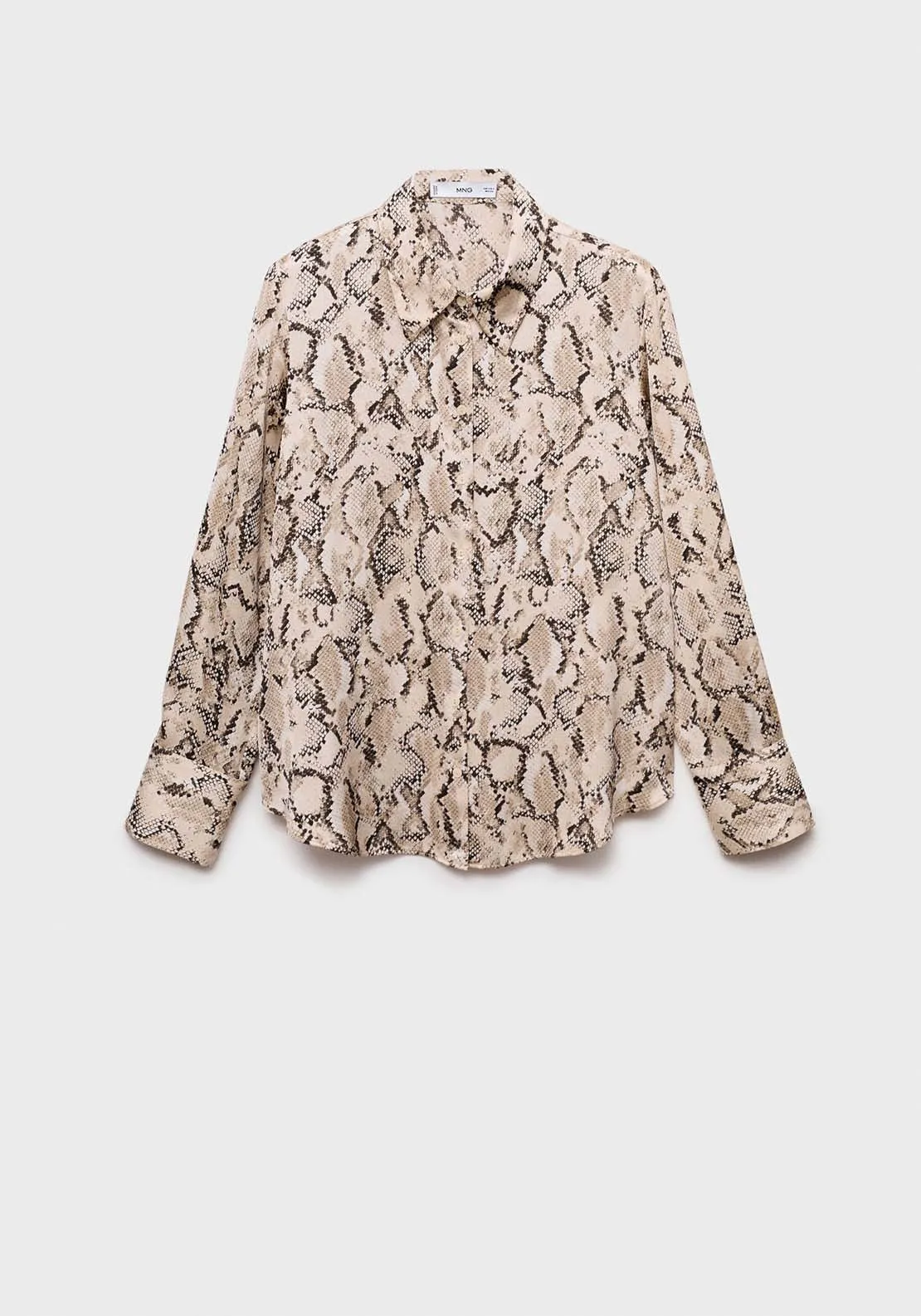 Satin print shirt - Light/pastel Brown