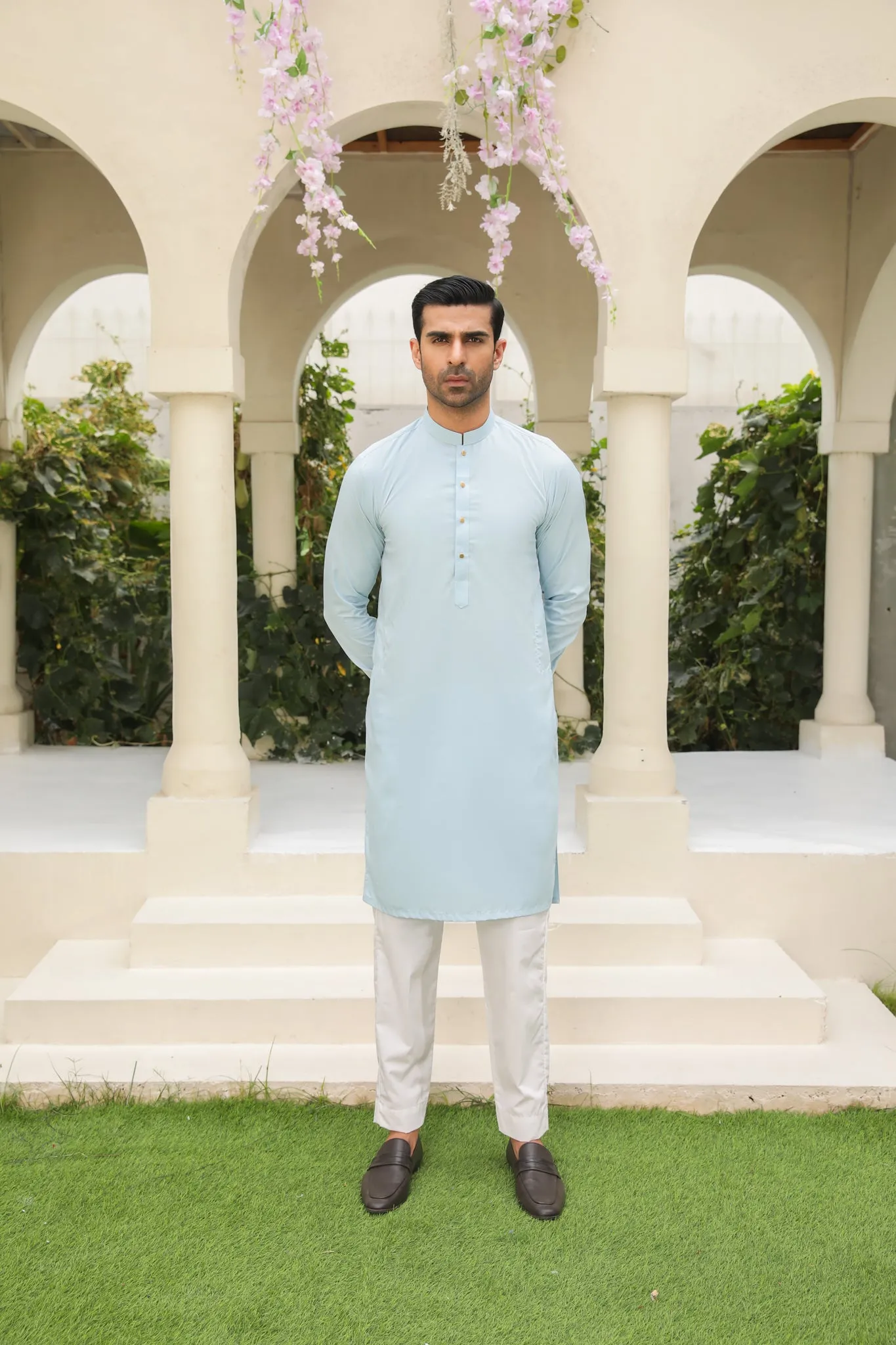 Sky Blue Kurta Trouser - Men