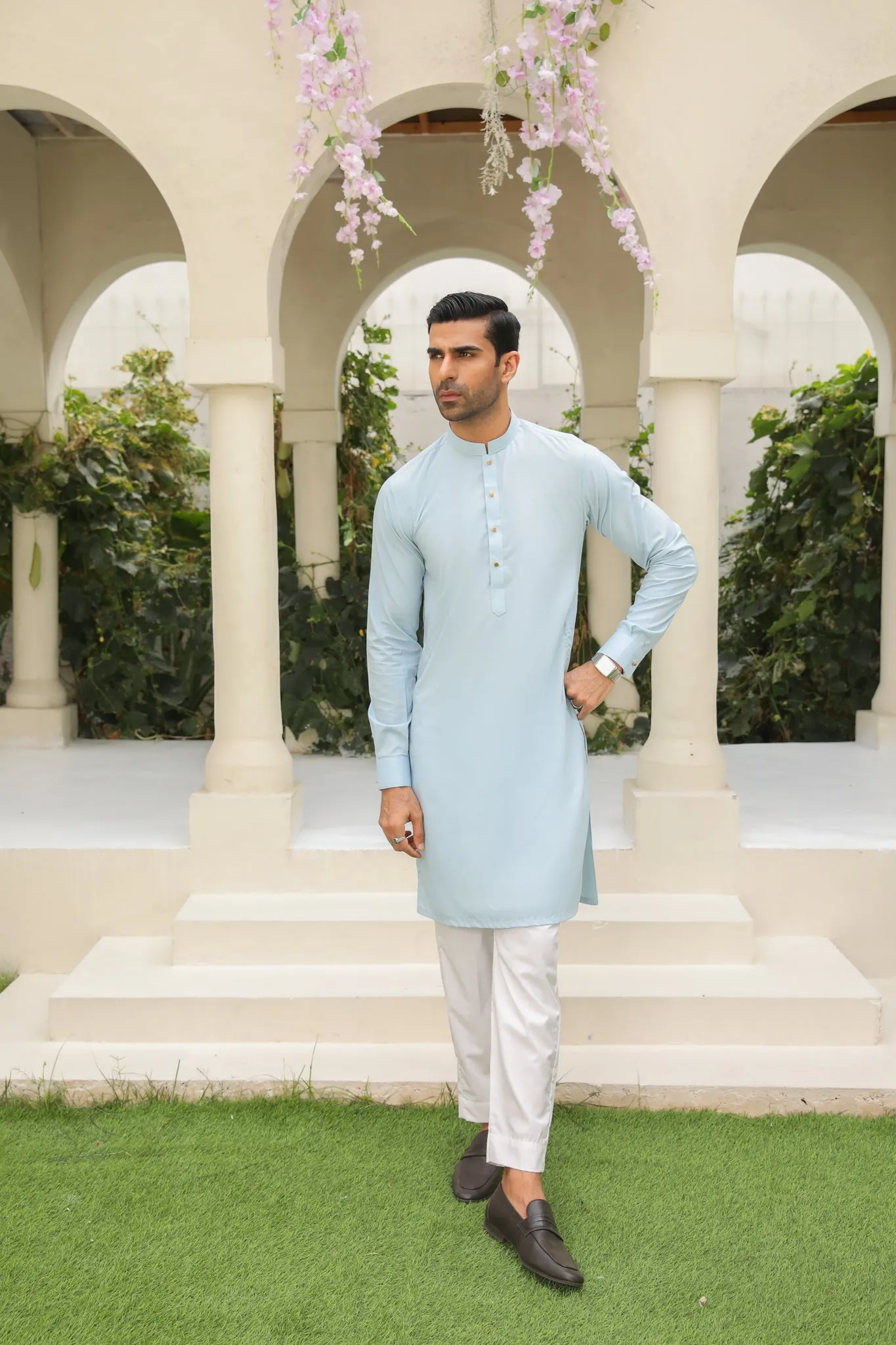 Sky Blue Kurta Trouser - Men