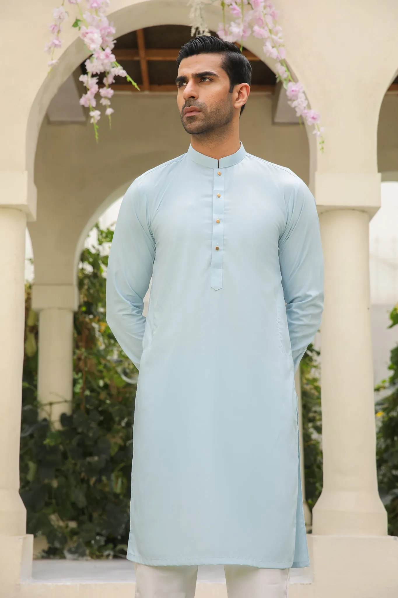 Sky Blue Kurta Trouser - Men