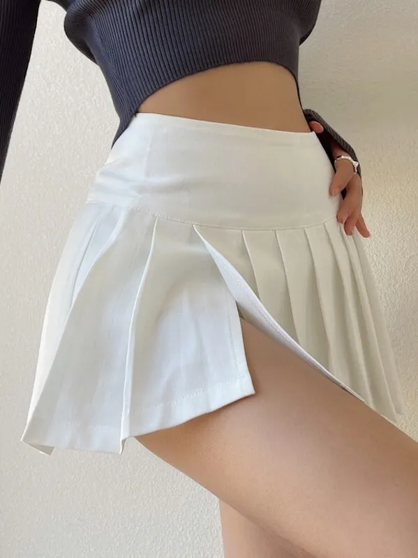 Slit mini skirt