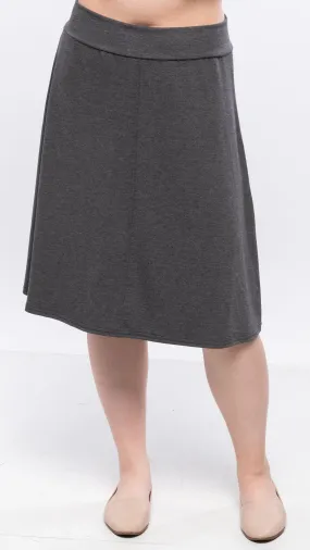 Soft Terry Flare Skirt - Charcoal Grey