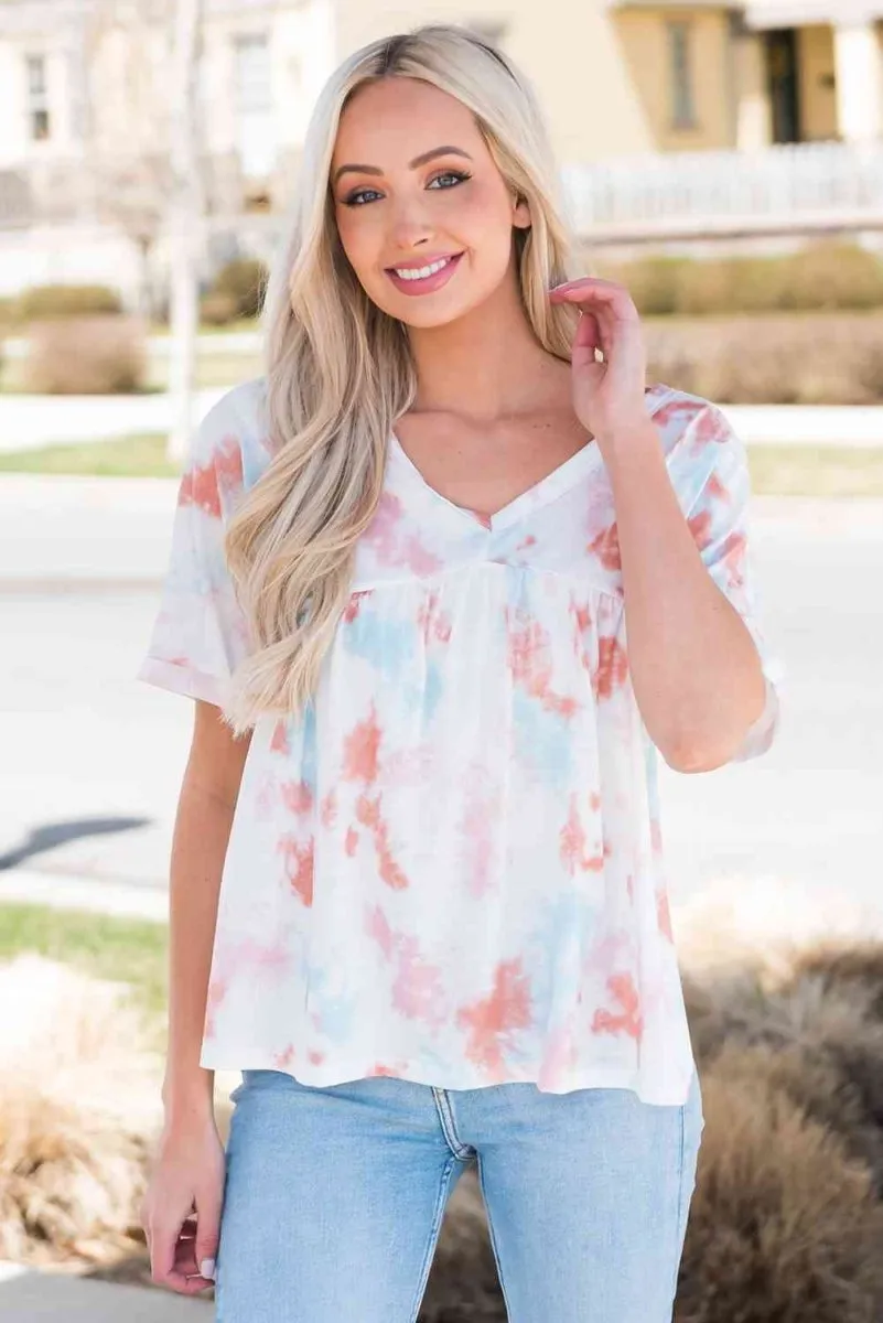 Summer Blossom Short Sleeve Blouse