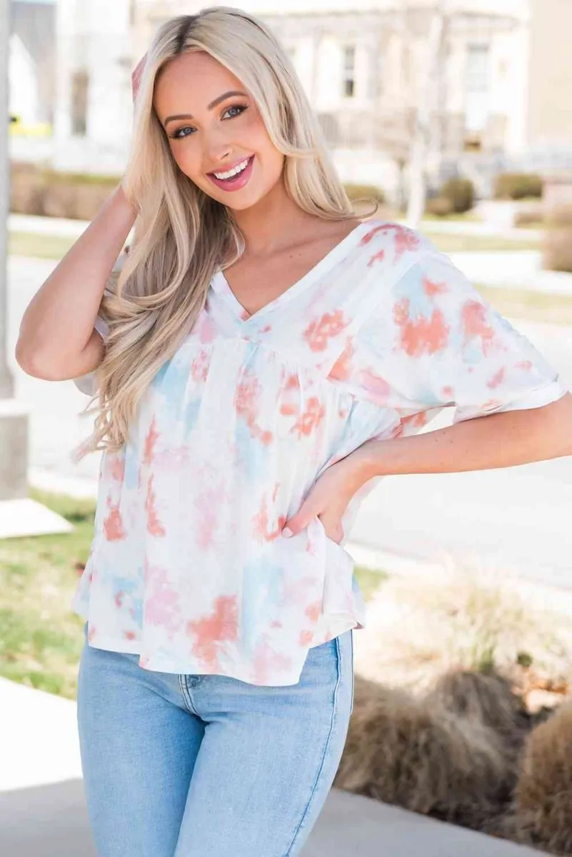 Summer Blossom Short Sleeve Blouse