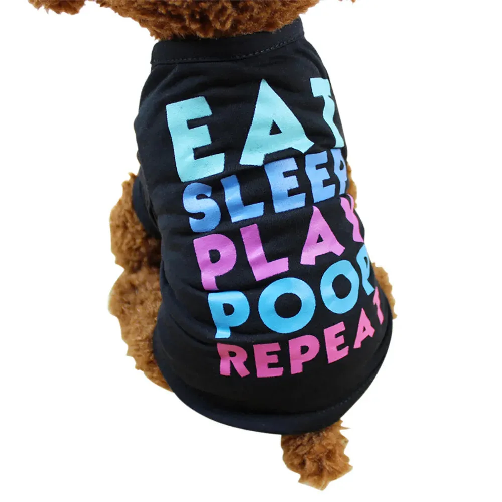 Summer Breathable Dog Costume | Polyester T-Shirt with Fun Prints | Puppy Clothes for Small Dogs