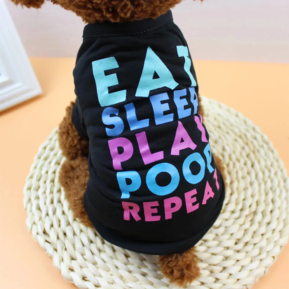 Summer Breathable Dog Costume | Polyester T-Shirt with Fun Prints | Puppy Clothes for Small Dogs