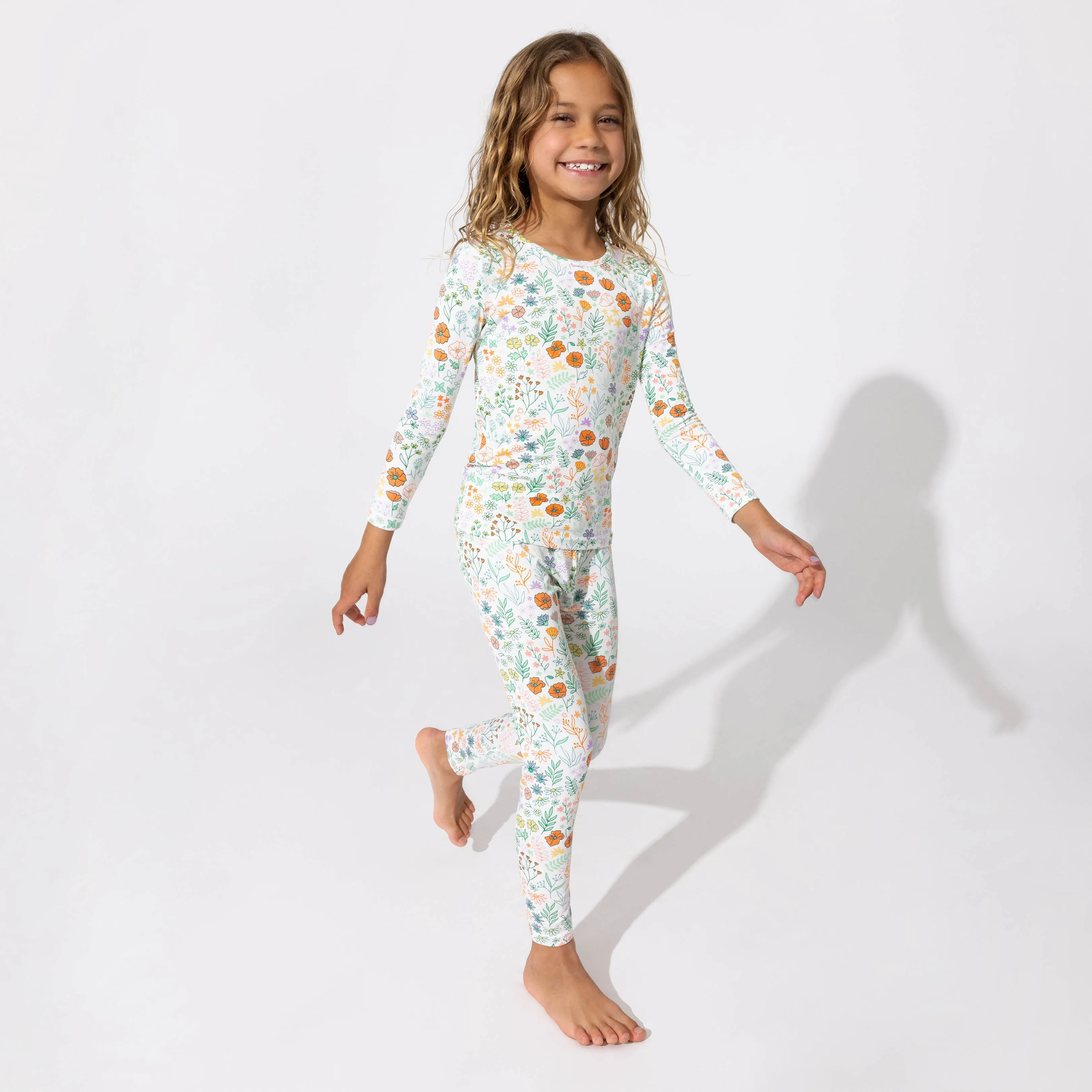 Summer Floral Bamboo Kids Pajamas