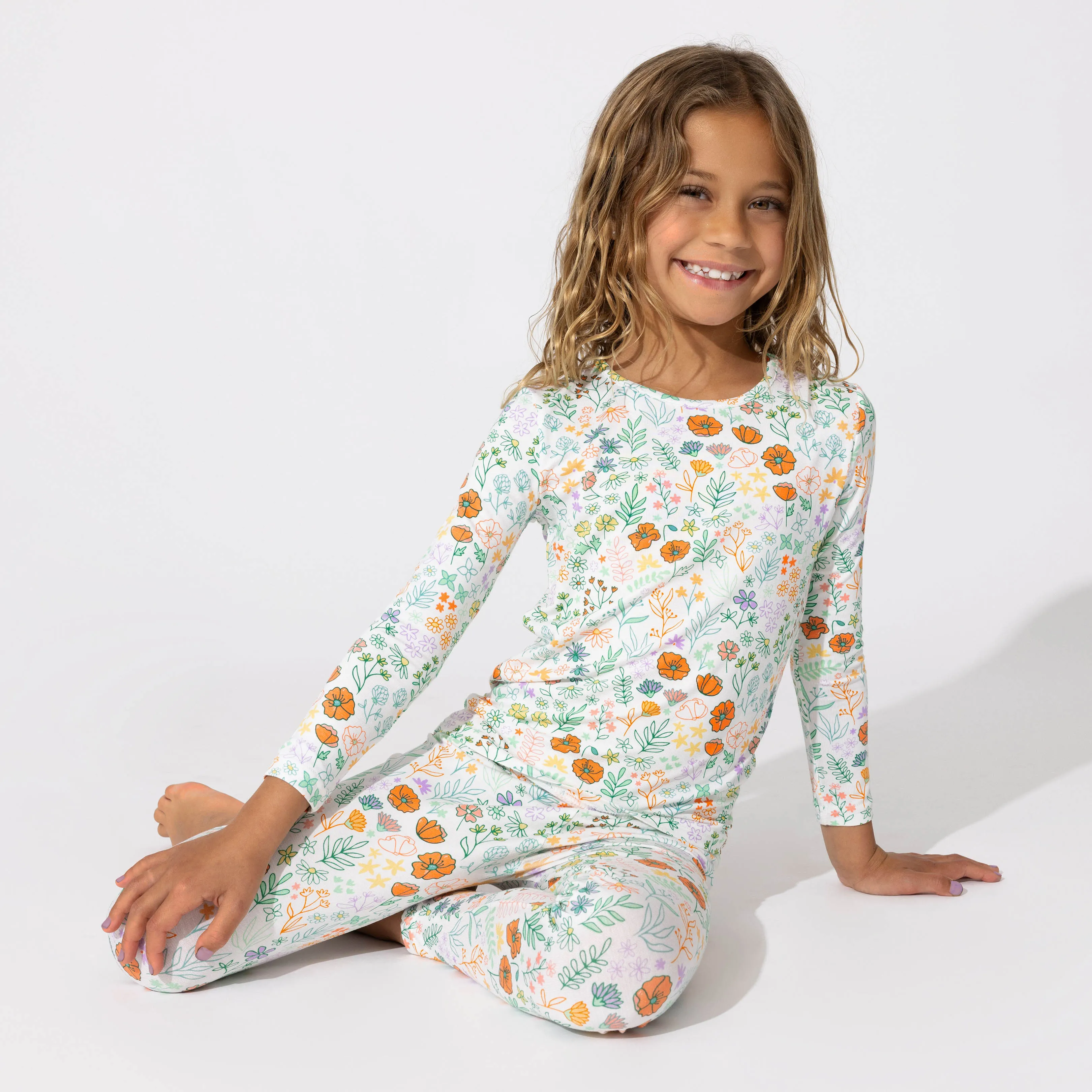 Summer Floral Bamboo Kids Pajamas