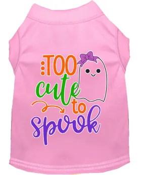 Too Cute To Spook-girly Ghost Screen Print Dog Shirt Light Pink Xxxl