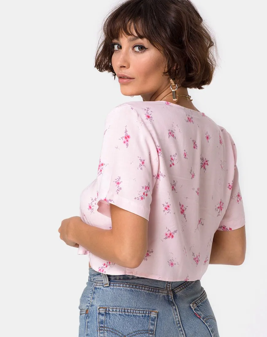 Vacoal Blouse in Forget Me Not Floral Pink