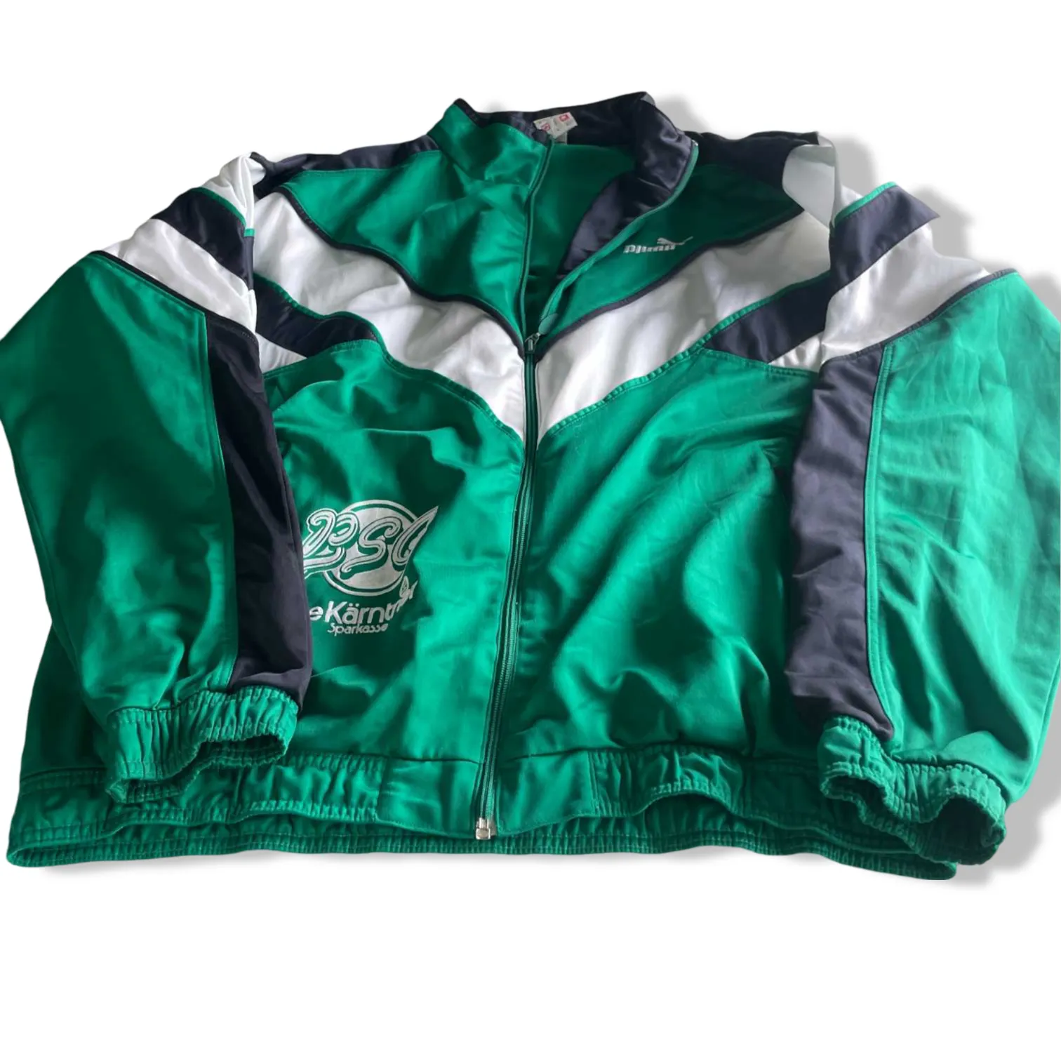 Vintage men Puma green full zip wind breaker jacket in L|L30 W25|SKU 5709