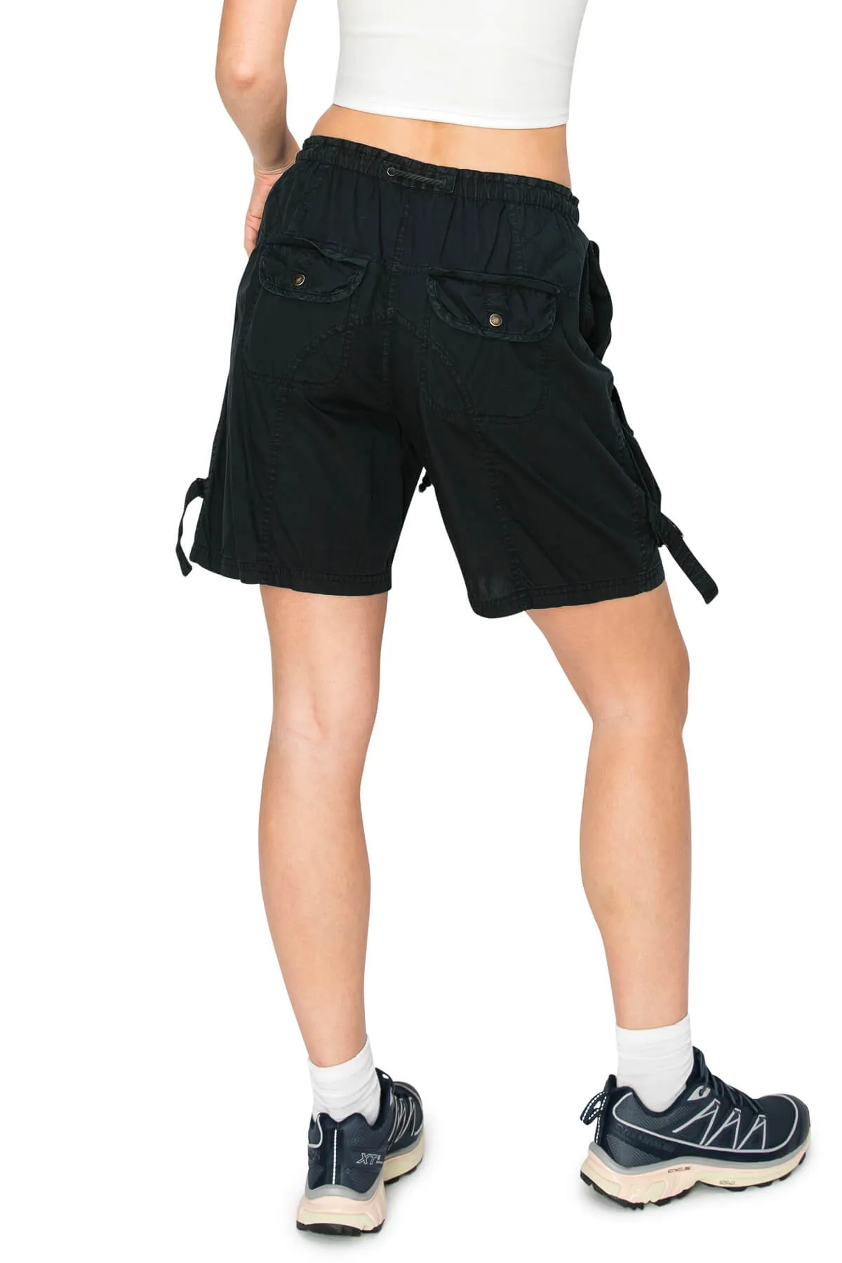 Washed Parachute Shorts - Black